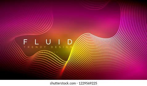 Partículas de onda de flujo digital fondo abstracto, diseño de efecto de humo vectorial