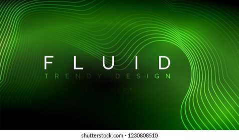 Digital flowing wave particles abstract background, vector smoke effect design