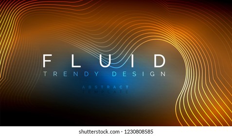 Digital flowing wave particles abstract background, vector smoke effect design
