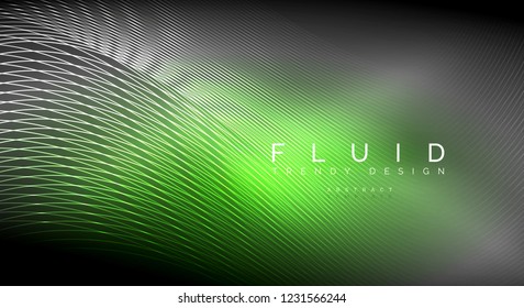 Digital flowing wave particles abstract background, vector smoke effect design