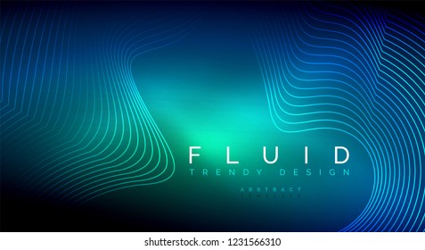 Digital flowing wave particles abstract background, vector smoke effect design