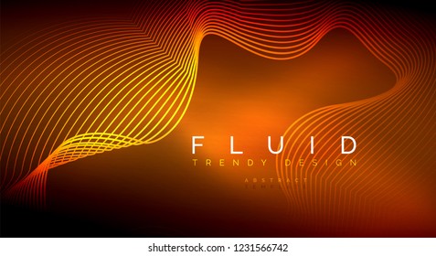 Digital flowing wave particles abstract background, vector smoke effect design