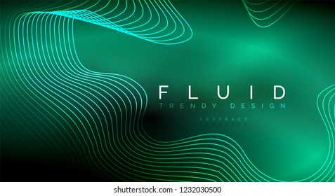 Digital flowing wave particles abstract background, vector smoke effect design