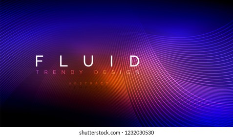 Digital flowing wave particles abstract background, vector smoke effect design