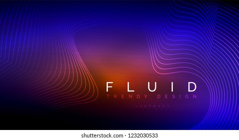 Fundo abstrato de partículas de onda de fluxo digital, projeto de efeito de fumaça de vetor