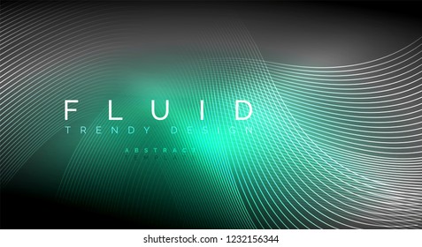 Partículas de onda de flujo digital fondo abstracto, diseño de efecto de humo vectorial