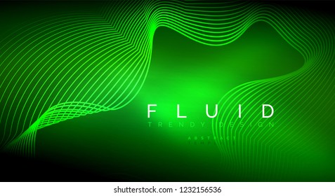 Digital flowing wave particles abstract background, vector smoke effect design