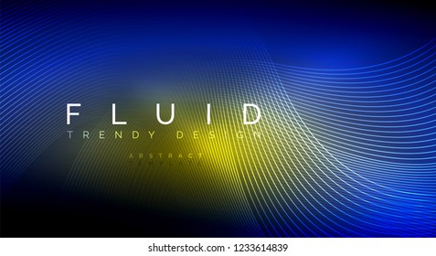 Partículas de onda de flujo digital fondo abstracto, diseño de efecto de humo vectorial