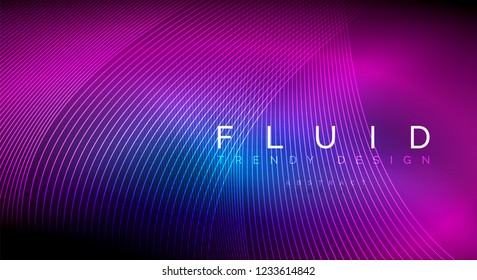 Digital flowing wave particles abstract background, vector smoke effect design