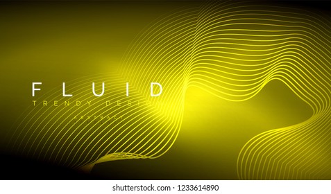 Digital flowing wave particles abstract background, vector smoke effect design