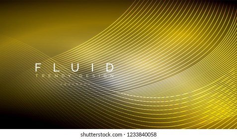 Digital flowing wave particles abstract background, vector smoke effect design