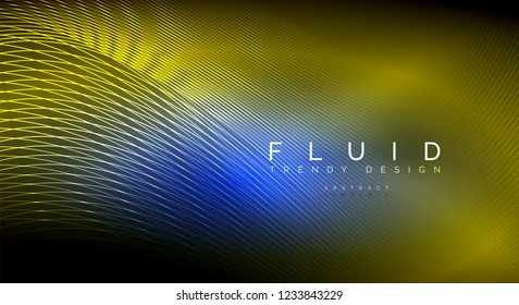 Digital flowing wave particles abstract background, vector smoke effect design