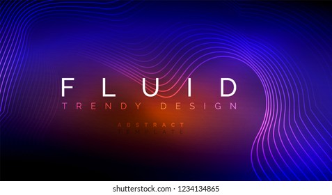 Digital flowing wave particles abstract background, vector smoke effect design