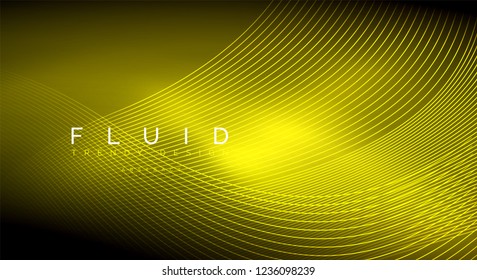 Digital flowing wave particles abstract background, vector smoke effect design