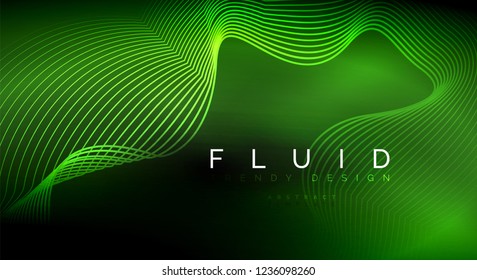 Fundo abstrato de partículas de onda de fluxo digital, projeto de efeito de fumaça de vetor