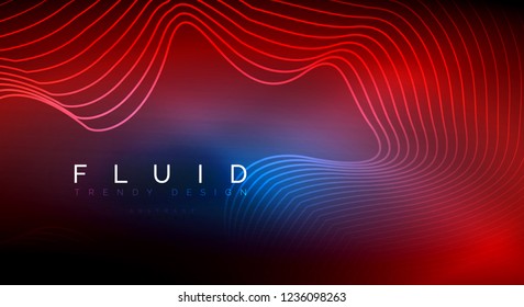 Digital flowing wave particles abstract background, vector smoke effect design