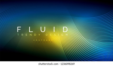 Digital flowing wave particles abstract background, vector smoke effect design
