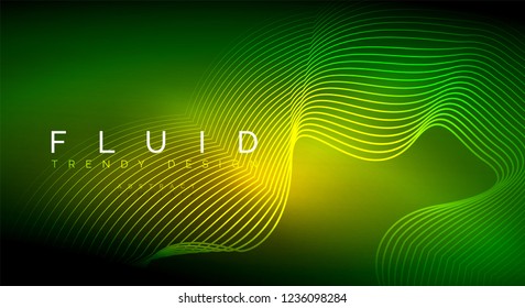 Digital flowing wave particles abstract background, vector smoke effect design