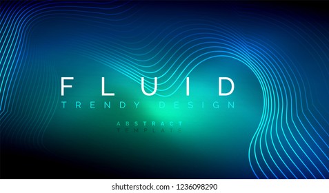 Digital flowing wave particles abstract background, vector smoke effect design