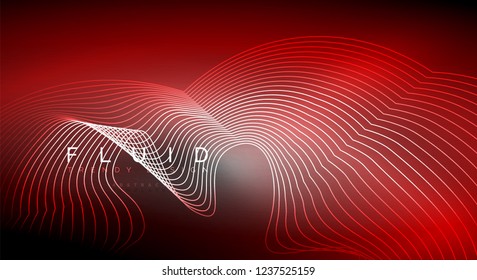 Partículas de onda de flujo digital fondo abstracto, diseño de efecto de humo vectorial