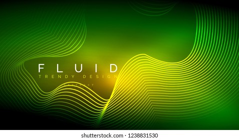 Digital flowing wave particles abstract background, vector smoke effect design