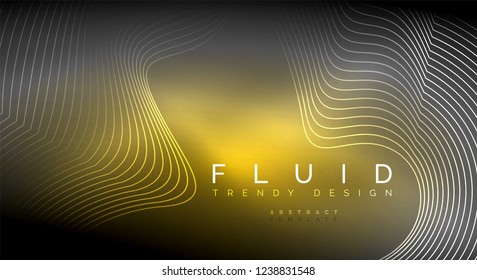 Digital flowing wave particles abstract background, vector smoke effect design