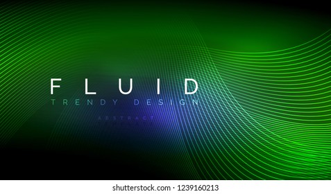 Digital flowing wave particles abstract background, vector smoke effect design