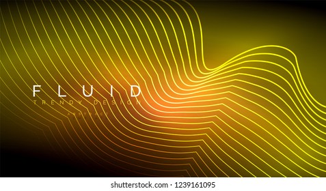 Digital flowing wave particles abstract background, vector smoke effect design