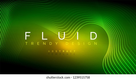 Digital flowing wave particles abstract background, vector smoke effect design