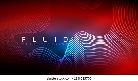 Digital flowing wave particles abstract background, vector smoke effect design