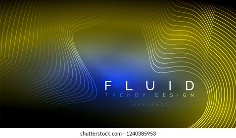 Digital flowing wave particles abstract background, vector smoke effect design