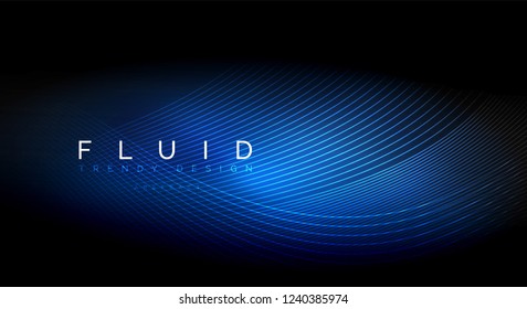 Digital flowing wave particles abstract background, vector smoke effect design