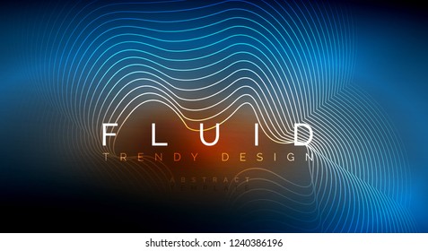 Digital flowing wave particles abstract background, vector smoke effect design