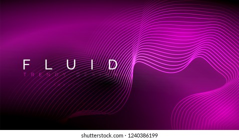 Digital flowing wave particles abstract background, vector smoke effect design