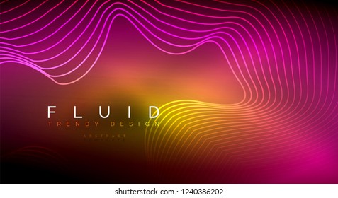 Digital flowing wave particles abstract background, vector smoke effect design