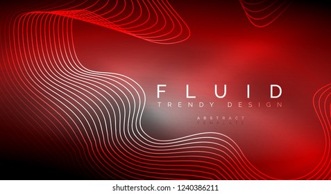 Digital flowing wave particles abstract background, vector smoke effect design