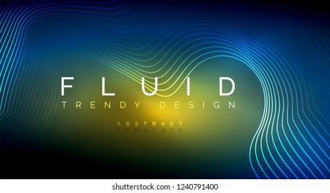 Digital flowing wave particles abstract background, vector smoke effect design