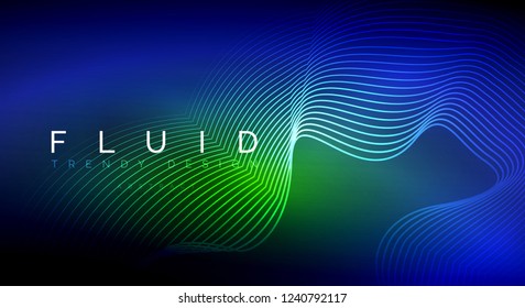Partículas de onda de flujo digital fondo abstracto, diseño de efecto de humo vectorial