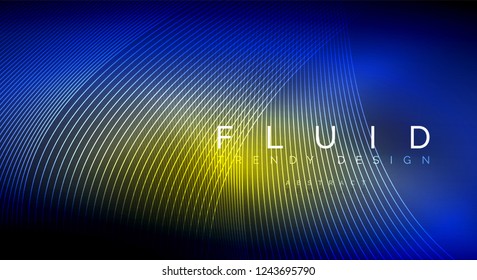 Digital flowing wave particles abstract background, vector smoke effect design
