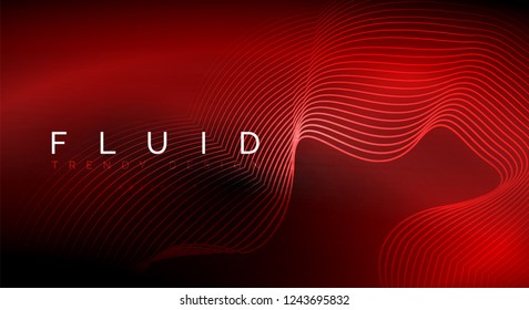 Digital flowing wave particles abstract background, vector smoke effect design