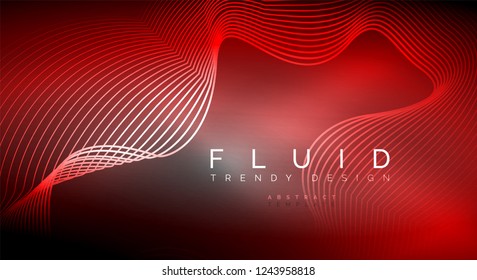 Digital flowing wave particles abstract background, vector smoke effect design