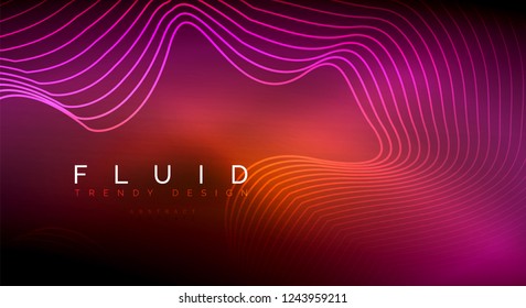 Piezas de onda de flujo digital fondo abstracto, diseño de efecto de humo vectorial