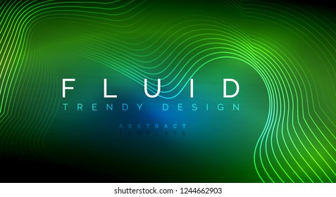 Partículas de onda de flujo digital fondo abstracto, diseño de efecto de humo vectorial