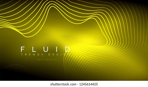 Digital flowing wave particles abstract background, vector smoke effect design