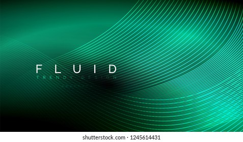 Digital flowing wave particles abstract background, vector smoke effect design