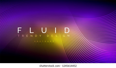 Digital flowing wave particles abstract background, vector smoke effect design