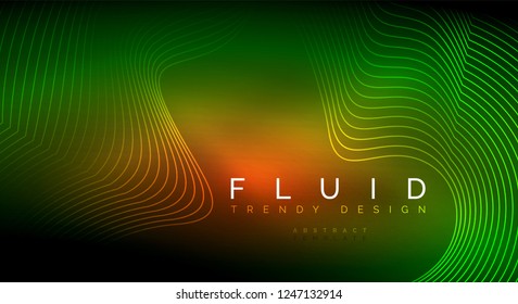 Partículas de onda de flujo digital fondo abstracto, diseño de efecto de humo vectorial