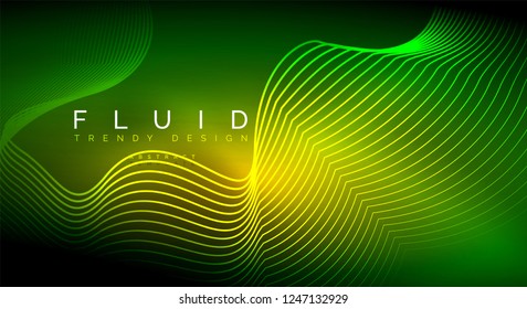 Partículas de onda de flujo digital fondo abstracto, diseño de efecto de humo vectorial