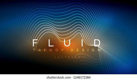 Digital flowing wave particles abstract background, vector smoke effect design