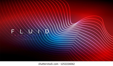 Digital flowing wave particles abstract background, vector smoke effect design